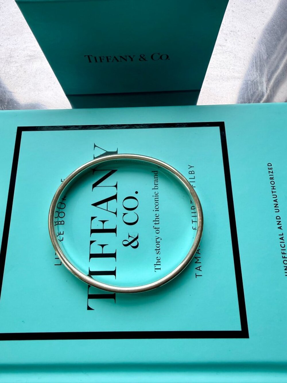 Vintage 1997 Tiffany & Co. 1837 Narrow Bangle Bracelet Oval Sterling Silver - Picture 2 of 9